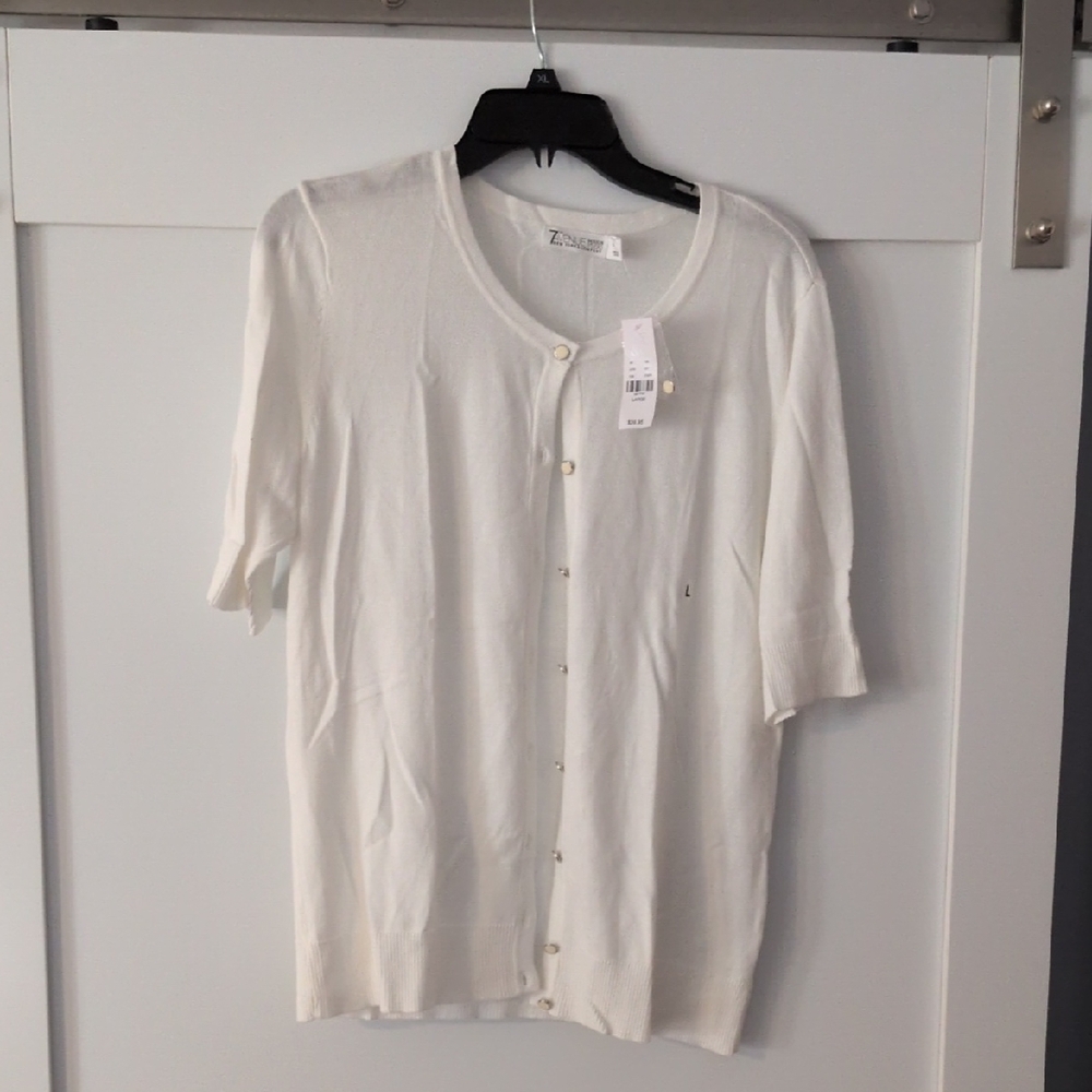 Elegant Women's White Cardigan Sweater